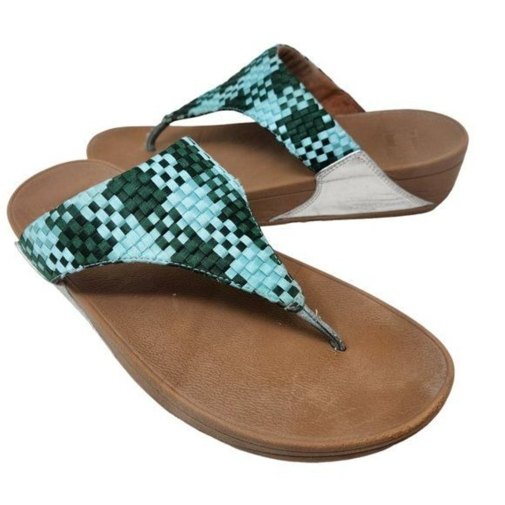Fitflop Lulu Sandals Silky Weave Toe Post Women's Size 11 All-Day Comfort Shoe
